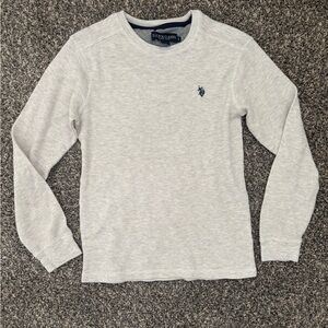 U.S. Polo Assn. Kids Light Gray Long Sleeve Tee